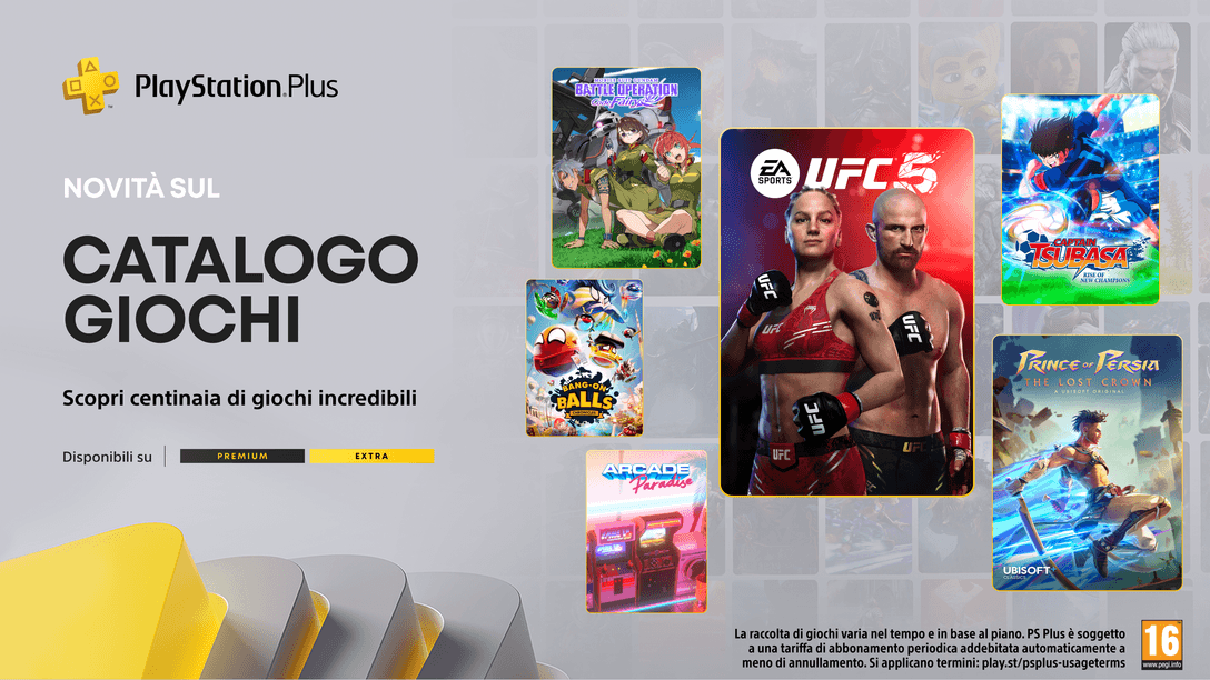 Catalogo giochi PlayStation Plus di marzo: UFC 5, Prince of Persia: The Lost Crown, Captain Tsubasa: Rise of New Champions e altri